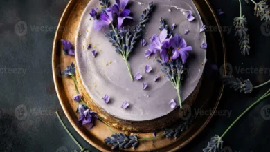 Bolo de Chocolate com Cobertura de Ganache de Lavanda