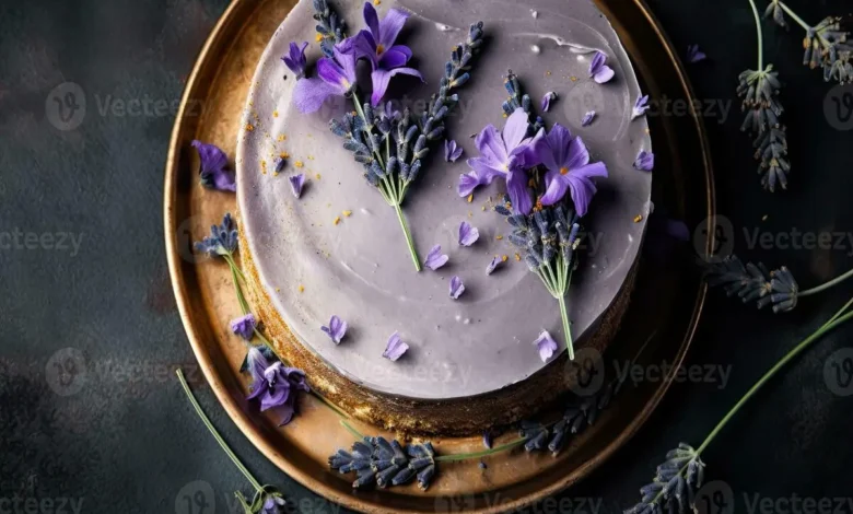 Bolo de Chocolate com Cobertura de Ganache de Lavanda